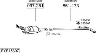 Bosal SYS15307 - Система випуску ОГ autocars.com.ua