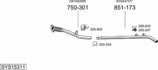 Bosal SYS15311 - Система випуску ОГ autocars.com.ua