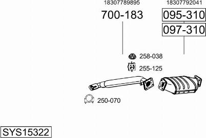 Bosal SYS15322 - Система випуску ОГ autocars.com.ua