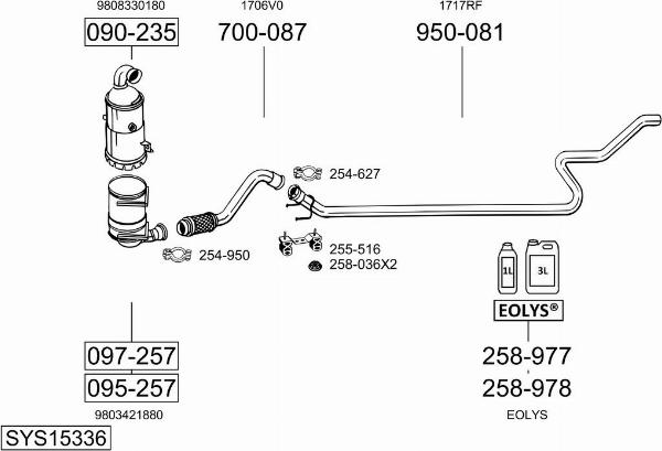 Bosal SYS15336 - Система выпуска ОГ avtokuzovplus.com.ua