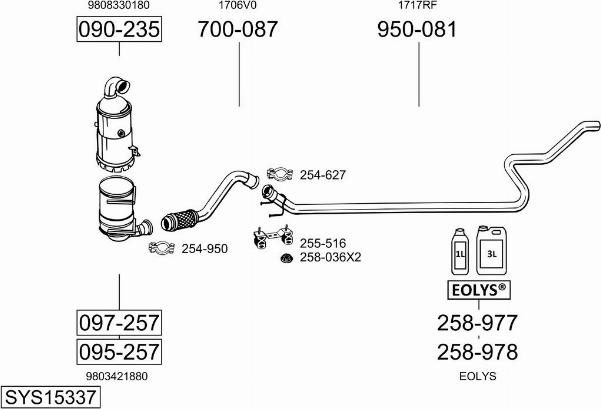 Bosal SYS15337 - Система выпуска ОГ avtokuzovplus.com.ua