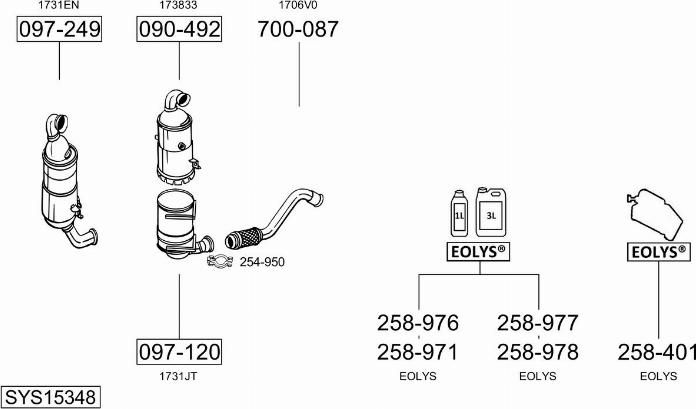 Bosal SYS15348 - Система випуску ОГ autocars.com.ua