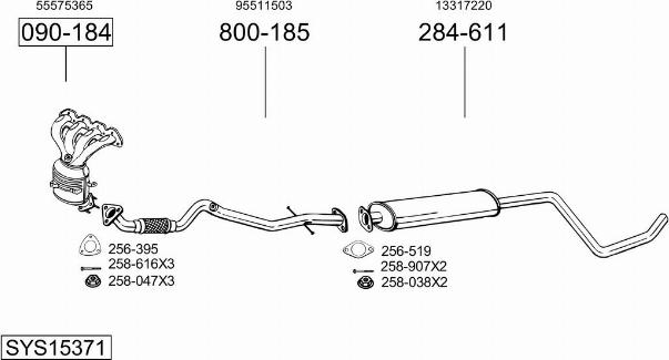 Bosal SYS15371 - Система випуску ОГ autocars.com.ua