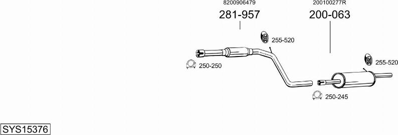 Bosal SYS15376 - Система выпуска ОГ avtokuzovplus.com.ua