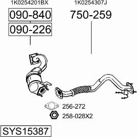 Bosal SYS15387 - Система випуску ОГ autocars.com.ua