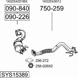 Bosal SYS15389 - Система випуску ОГ autocars.com.ua