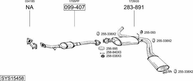 Bosal SYS15458 - Система випуску ОГ autocars.com.ua