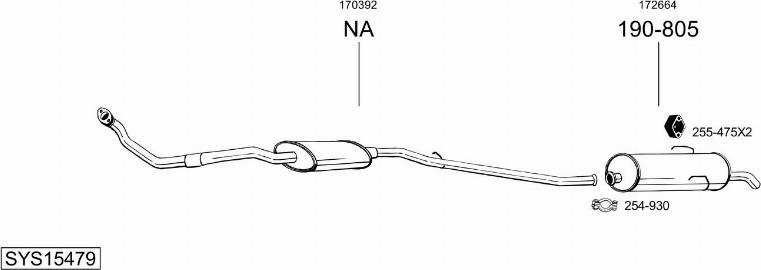 Bosal SYS15479 - Система випуску ОГ autocars.com.ua
