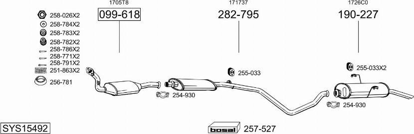 Bosal SYS15492 - Система випуску ОГ autocars.com.ua