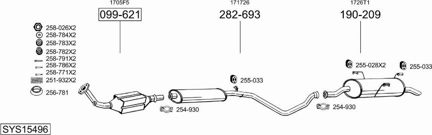 Bosal SYS15496 - Система випуску ОГ autocars.com.ua