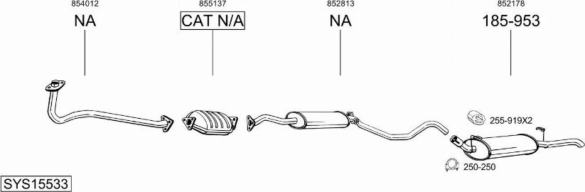 Bosal SYS15533 - Система випуску ОГ autocars.com.ua