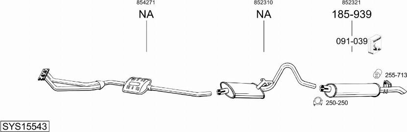Bosal SYS15543 - Система випуску ОГ autocars.com.ua