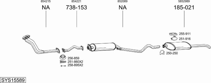 Bosal SYS15589 - Система випуску ОГ autocars.com.ua