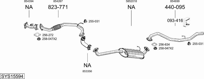 Bosal SYS15594 - Система випуску ОГ autocars.com.ua