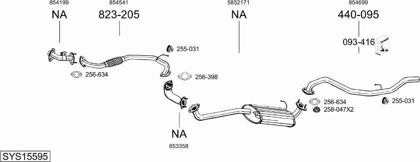 Bosal SYS15595 - Система випуску ОГ autocars.com.ua