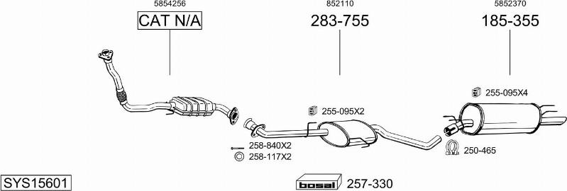 Bosal SYS15601 - Система випуску ОГ autocars.com.ua