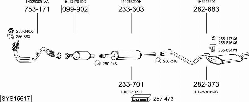 Bosal SYS15617 - Система выпуска ОГ avtokuzovplus.com.ua