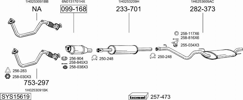 Bosal SYS15619 - Система выпуска ОГ avtokuzovplus.com.ua