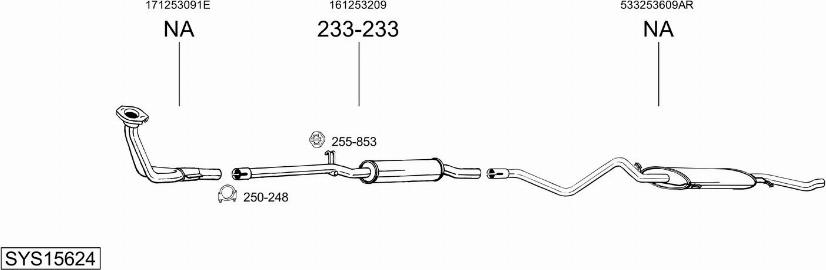 Bosal SYS15624 - Система випуску ОГ autocars.com.ua