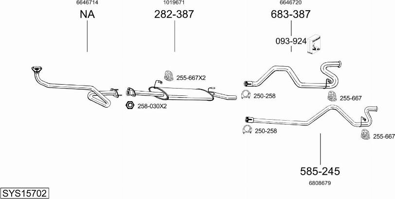 Bosal SYS15702 - Система випуску ОГ autocars.com.ua