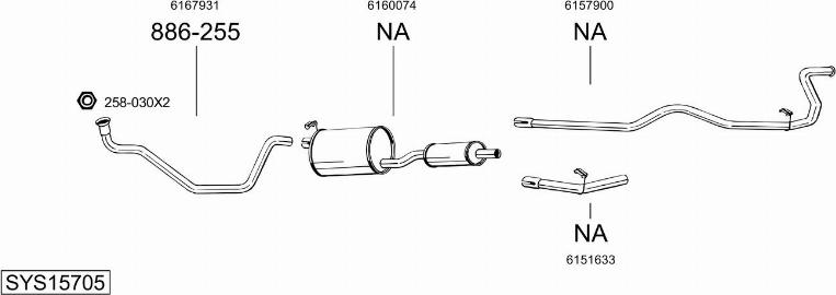 Bosal SYS15705 - Система випуску ОГ autocars.com.ua