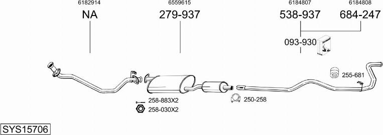 Bosal SYS15706 - Система випуску ОГ autocars.com.ua