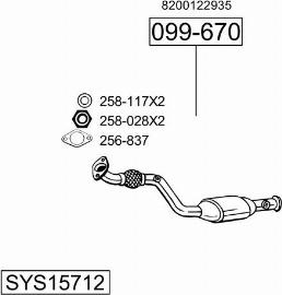 Bosal SYS15712 - Система випуску ОГ autocars.com.ua