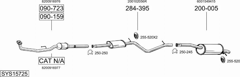 Bosal SYS15725 - Система випуску ОГ autocars.com.ua