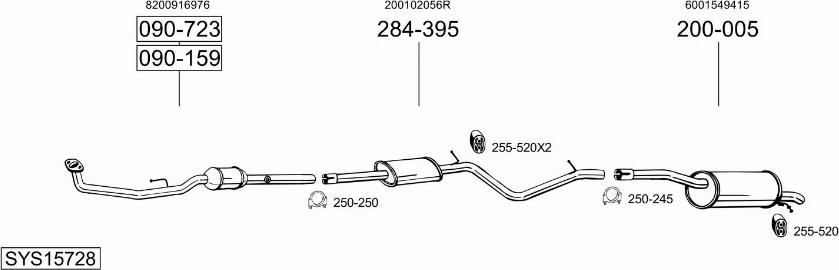 Bosal SYS15728 - Система випуску ОГ autocars.com.ua