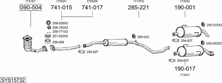 Bosal SYS15732 - Система выпуска ОГ avtokuzovplus.com.ua