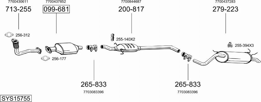 Bosal SYS15755 - Система випуску ОГ autocars.com.ua
