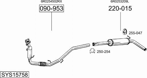 Bosal SYS15758 - Система випуску ОГ autocars.com.ua