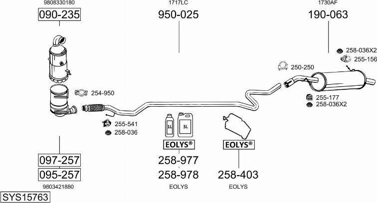 Bosal SYS15763 - Система випуску ОГ autocars.com.ua