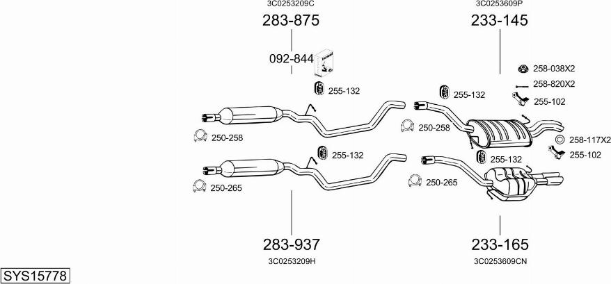 Bosal SYS15778 - Система випуску ОГ autocars.com.ua