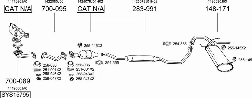 Bosal SYS15795 - Система випуску ОГ autocars.com.ua