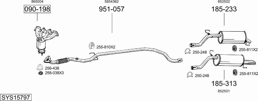 Bosal SYS15797 - Система випуску ОГ autocars.com.ua