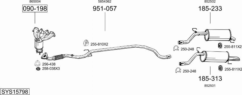 Bosal SYS15798 - Система випуску ОГ autocars.com.ua