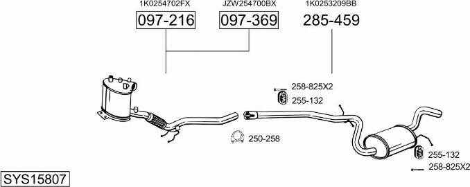 Bosal SYS15807 - Система випуску ОГ autocars.com.ua
