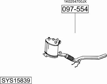 Bosal SYS15839 - Система випуску ОГ autocars.com.ua