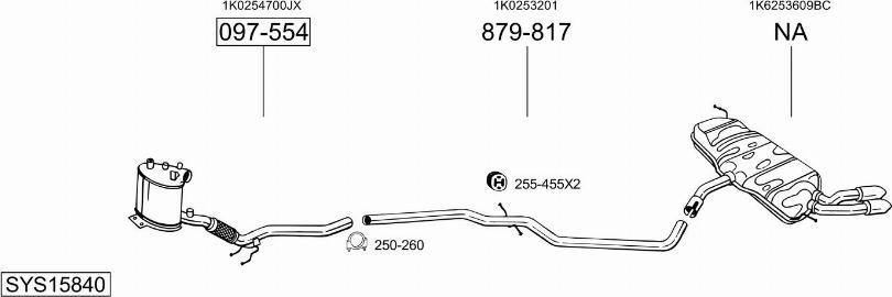Bosal SYS15840 - Система випуску ОГ autocars.com.ua