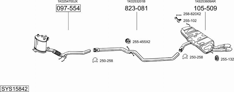 Bosal SYS15842 - Система випуску ОГ autocars.com.ua