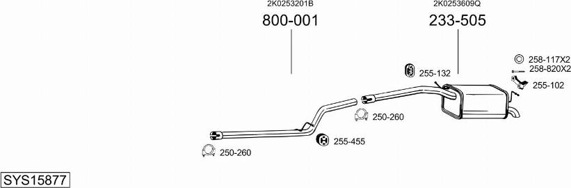 Bosal SYS15877 - Система випуску ОГ autocars.com.ua