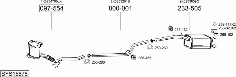 Bosal SYS15878 - Система випуску ОГ autocars.com.ua