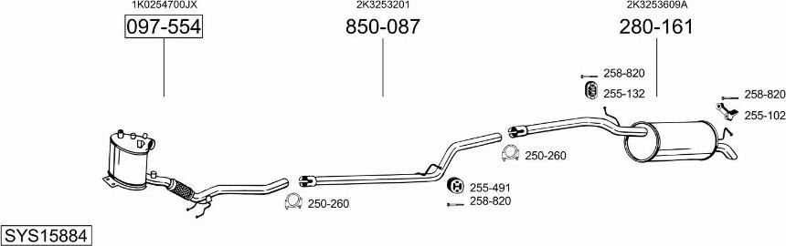 Bosal SYS15884 - Система випуску ОГ autocars.com.ua