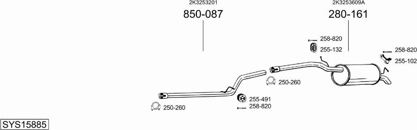 Bosal SYS15885 - Система випуску ОГ autocars.com.ua