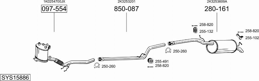 Bosal SYS15886 - Система випуску ОГ autocars.com.ua