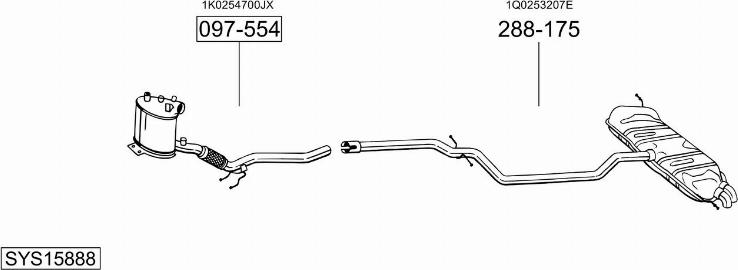 Bosal SYS15888 - Система випуску ОГ autocars.com.ua