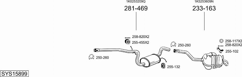 Bosal SYS15899 - Система випуску ОГ autocars.com.ua