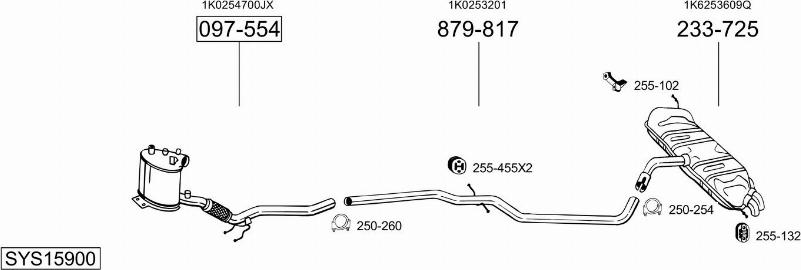 Bosal SYS15900 - Система випуску ОГ autocars.com.ua