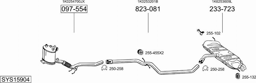 Bosal SYS15904 - Система випуску ОГ autocars.com.ua